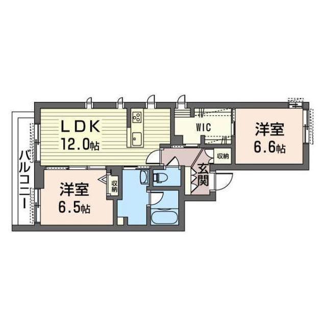 ヒューゲルハイム(2LDK/2階)の間取り写真