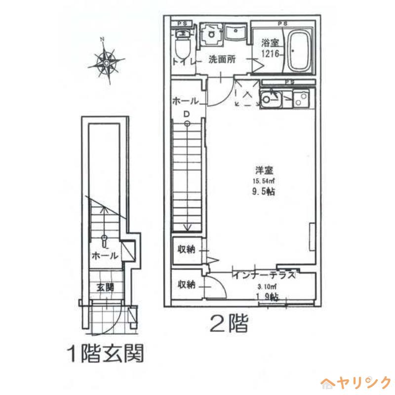 パークコート(ワンルーム/2階)の間取り写真