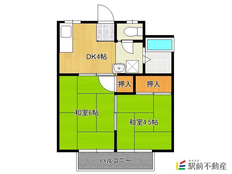 多田ハイツ(2DK/2階)の間取り写真
