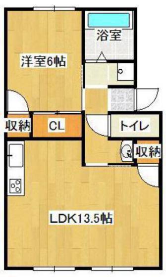 コーポベルフラワー(1LDK/2階)の間取り写真
