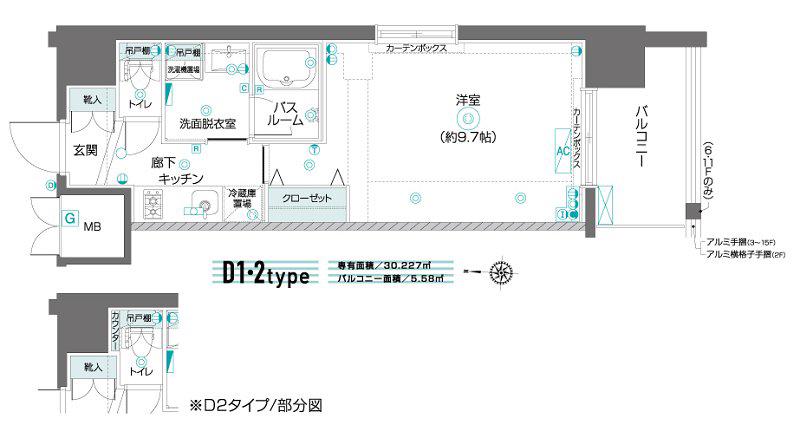 ZOOM東陽町(1K/10階)の間取り写真