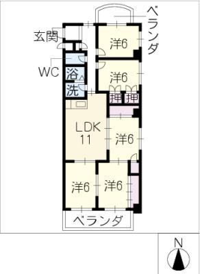 フィオーレ草間(5LDK/3階)の間取り写真