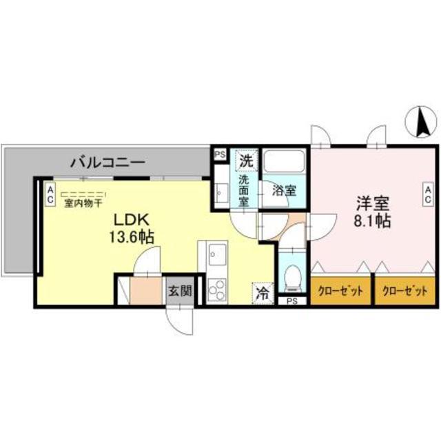 VERDE(1LDK/3階)の間取り写真