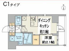 クレストコート東日暮里(1DK/2階)の間取り写真