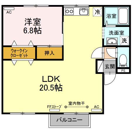 セジュールクレア(1LDK/2階)の間取り写真