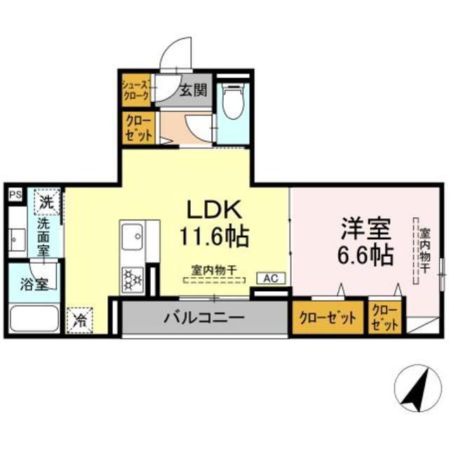 エスペリア相模が丘5丁目(1LDK/1階)の間取り写真