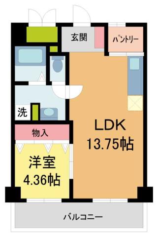 OC RESIDENCE R NISHINOMIYA OGO(1LDK/5階)の間取り写真
