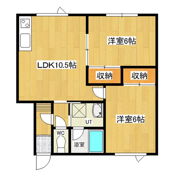 パープルハウス藤(2LDK/1階)の間取り写真