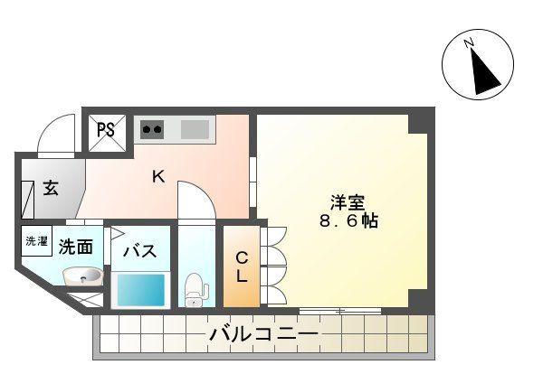 ティアラ・ビバ(1K/2階)の間取り写真