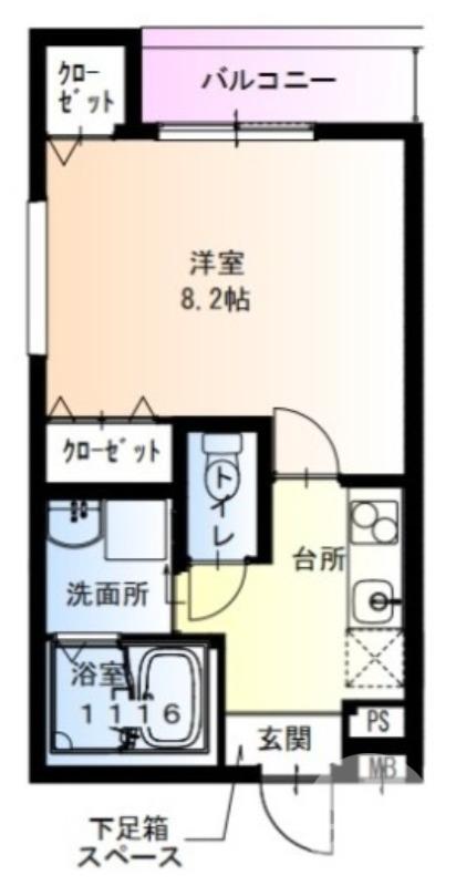 フジパレス新金岡V番館(1K/2階)の間取り写真