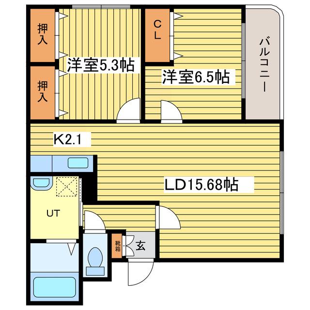 VESTLIFE21(2LDK/2階)の間取り写真