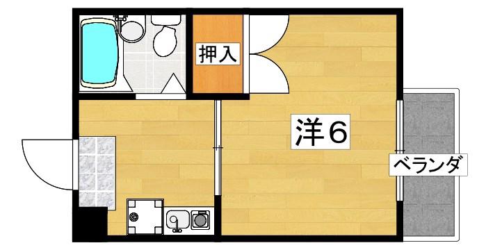 クレール白井(1K/1階)の間取り写真