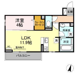 SOPHIA・MIRIMA(1LDK/3階)の間取り写真