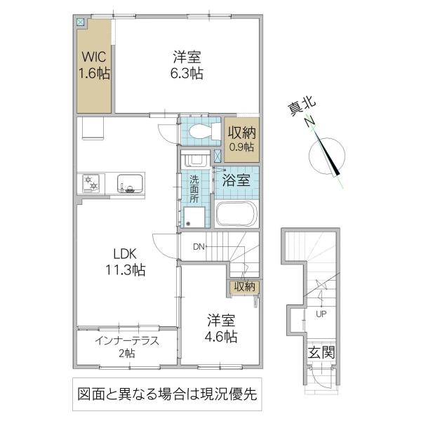 PRIMAVERINAA棟(2LDK/2階)の間取り写真
