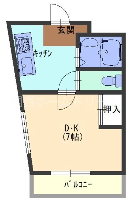 片岡マンション(1K/2階)の間取り写真