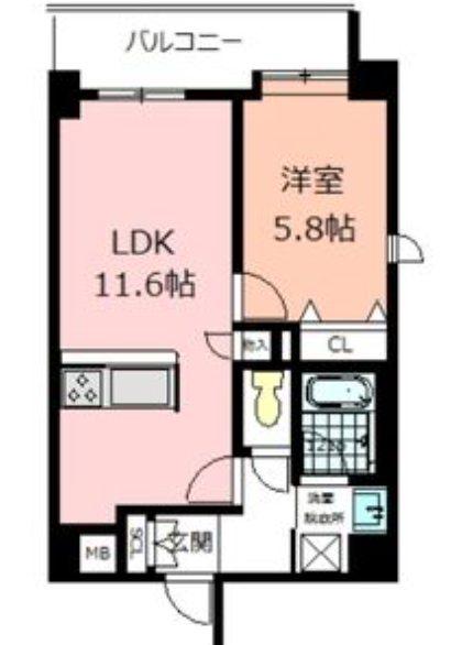 COURT MARIAGE(1LDK/5階)の間取り写真