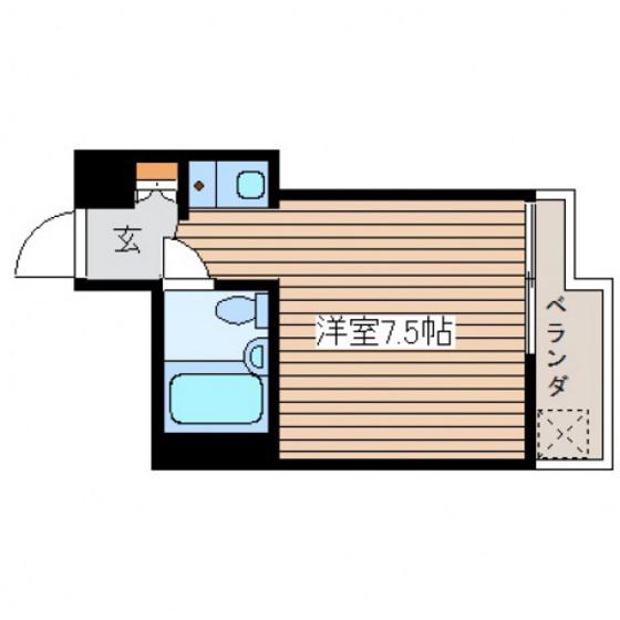 さくらビル(ワンルーム/2階)の間取り写真