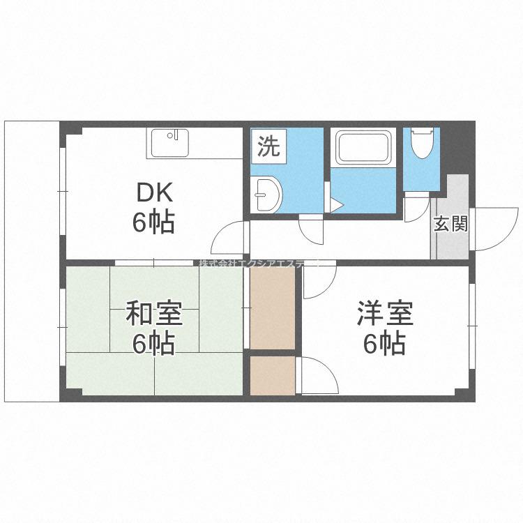 ドリームハイツ(2DK/4階)の間取り写真