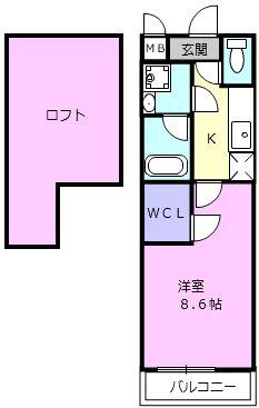 リバーサイド金岡七番館(1K/2階)の間取り写真