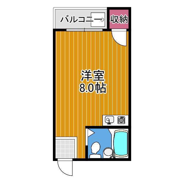 アサヒビル(ワンルーム/3階)の間取り写真