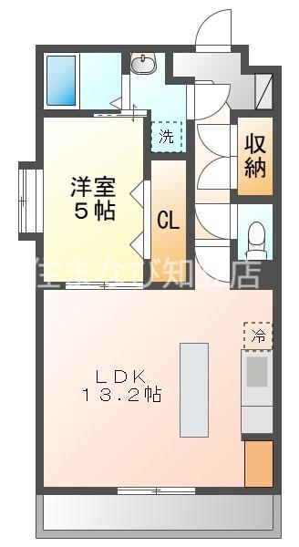 ラ ルミエール レジョンデー(1LDK/1階)の間取り写真