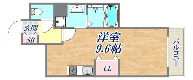 シェル プール5(1K/1階)の間取り写真