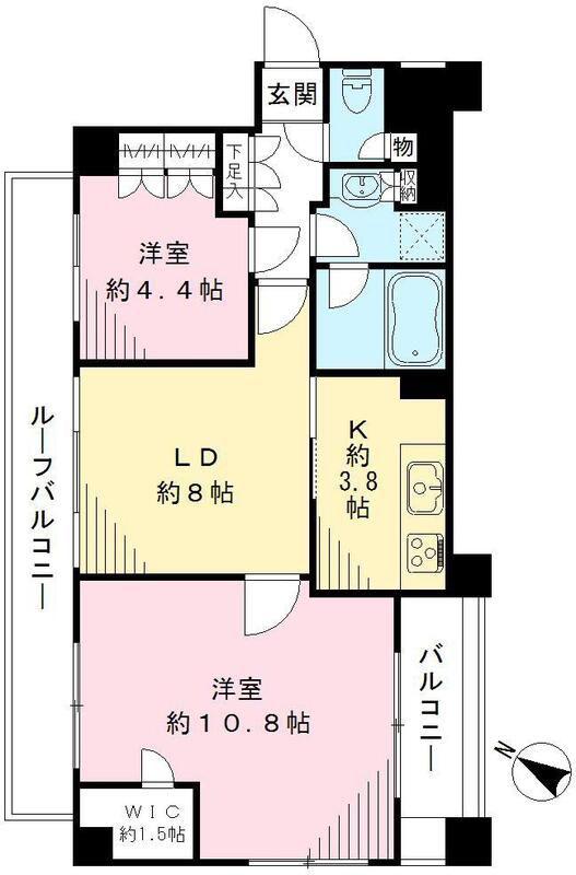 ジェイパーク中目黒(2LDK/5階)の間取り写真
