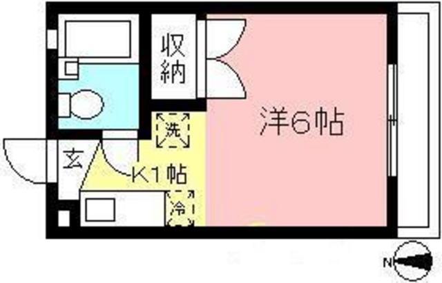 セジュール調布B棟(1K/1階)の間取り写真