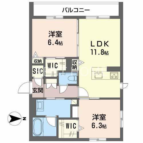 ARREBOL(2LDK/3階)の間取り写真