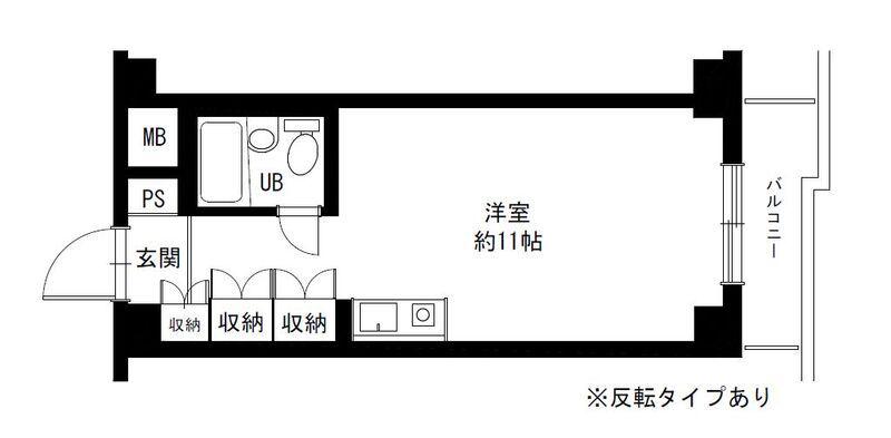 ベルフラワーハイツ伊勢原(ワンルーム/4階)の間取り写真