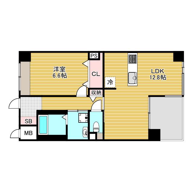グランミーテ緑地(1LDK/3階)の間取り写真