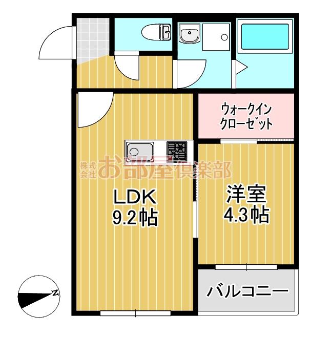 BRAVEBASE花畑駅南(1LDK/1階)の間取り写真