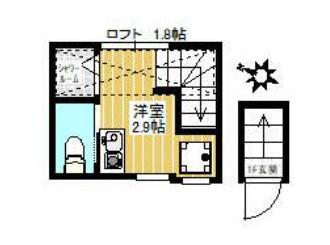 サークルハウス大島参番館(ワンルーム/2階)の間取り写真