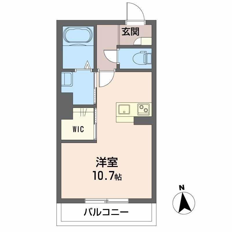 チェルシー 西津田 ウエスト(ワンルーム/2階)の間取り写真