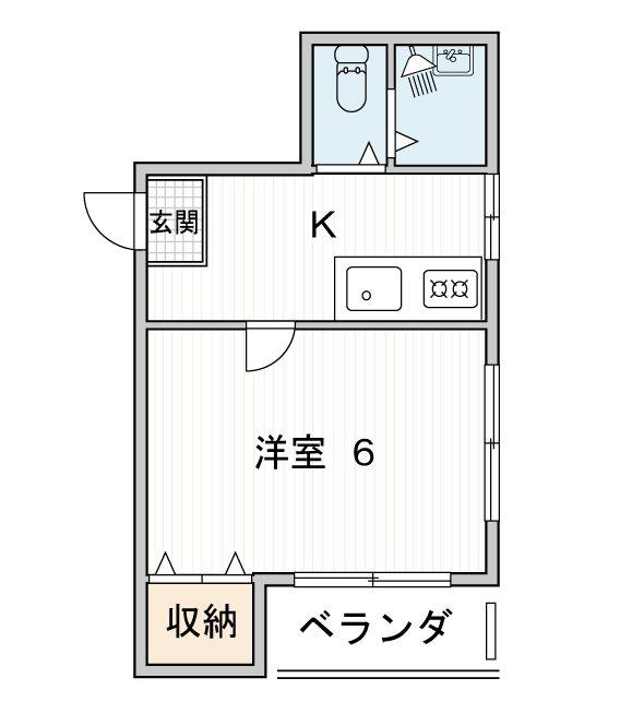 ウィルコート(1K/2階)の間取り写真