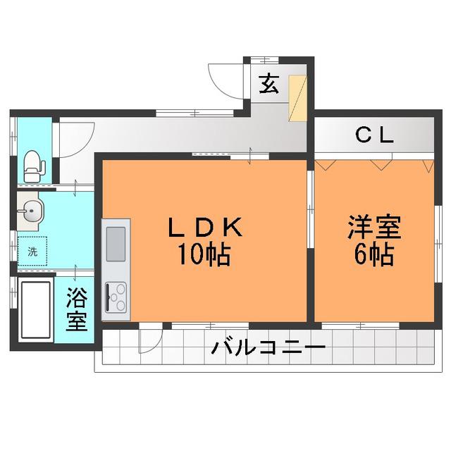 コーポペペ(1LDK/2階)の間取り写真