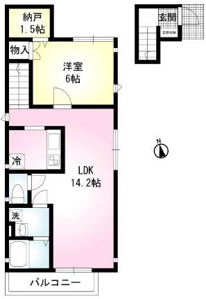 カーサ萬高(1SLDK/2階)の間取り写真