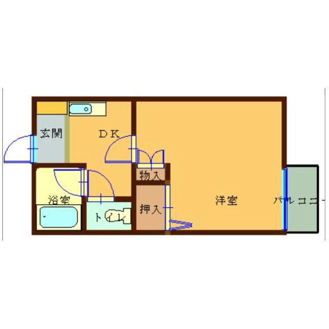 グリーンハイツ川崎(1K/2階)の間取り写真