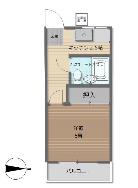 コーポ水引(1K/1階)の間取り写真