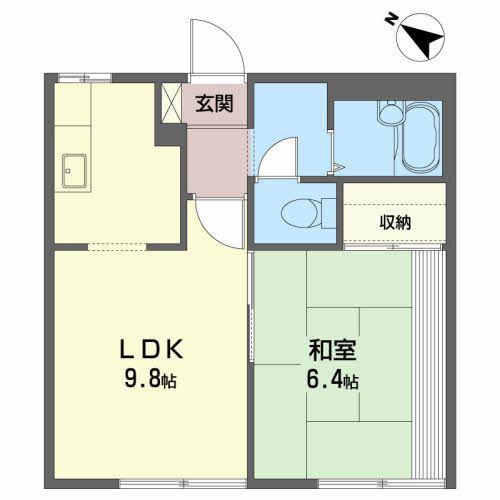 シャトル青山(1LDK/1階)の間取り写真