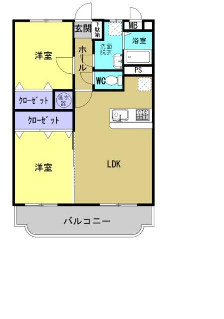 ユーミーサニーハート(2LDK/2階)の間取り写真
