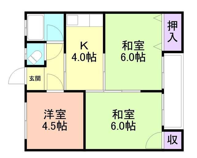鈴木マンション(3K/1階)の間取り写真