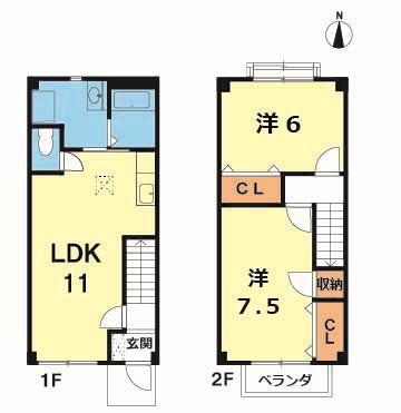 PHEASANTRUN(2LDK/1階)の間取り写真