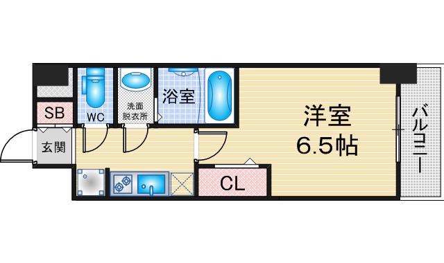 SOLメイクス新栄(1K/13階)の間取り写真