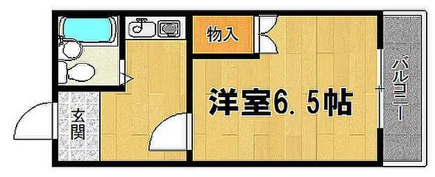 ヴィラ柏里(1K/5階)の間取り写真
