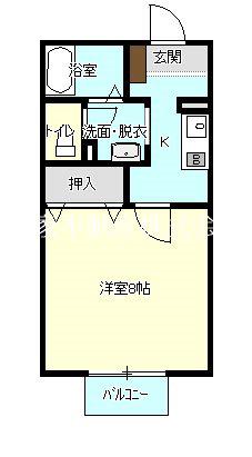 ハイカムール仲沖I(1K/1階)の間取り写真