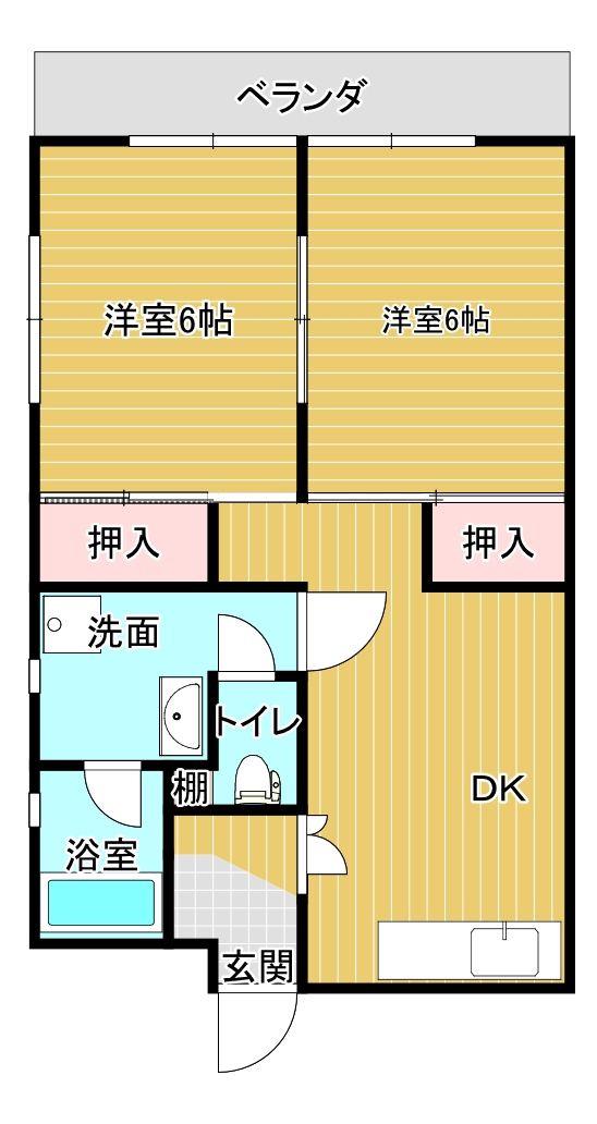 プルミエ東和(2LDK/1階)の間取り写真