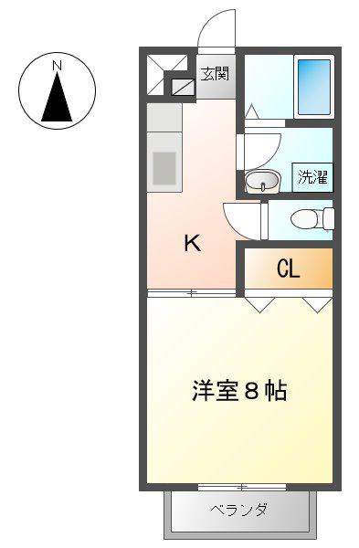 ハイム・ピエルネ C(1K/2階)の間取り写真