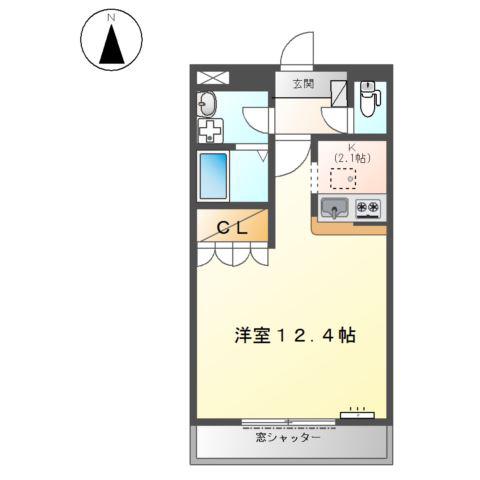 アクアライフ・エムズ(1K/1階)の間取り写真