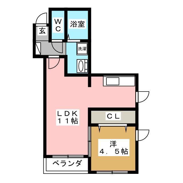 ESOLA大泉学園(1LDK/1階)の間取り写真